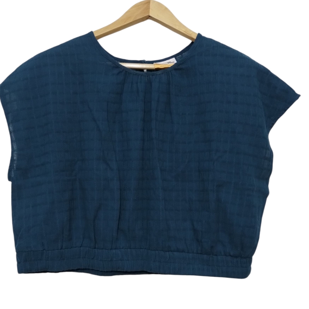 Future Collective Jenny Lopez  Women's XL Short Sleeve Cinched Crop Top Teal - Picture 5 of 7